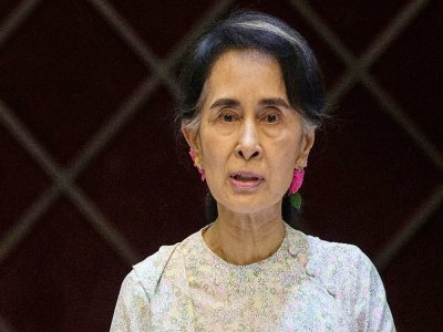 La dirigeante birmane et prix Nobel de la paix Aung San Suu Kyi, le 5 septembre 2016 à Rangoun, destituée depuis - STR [AFP/Archives]