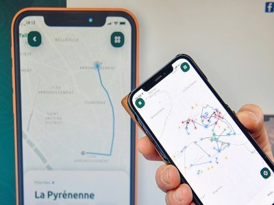 L'application de mobilité urbaine "YuRide" présentée au concours Lépine à l'occasion de la Foire d'Automne, le 27 octobre 2021 à Paris - ALAIN JOCARD [AFP]