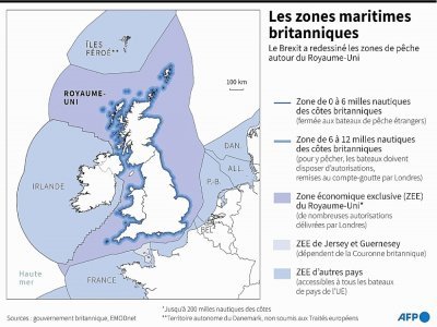 Les zones maritimes britanniques - Kenan AUGEARD [AFP]