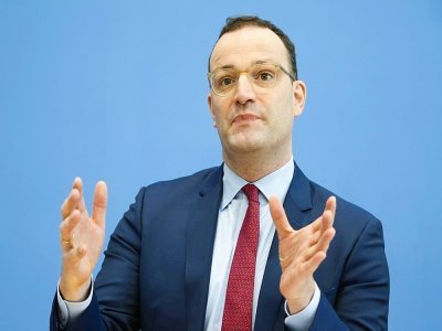 Le ministre allemand de la Santé Jens Spahn lors d'une conférence de presse sur la situation de l'épidémie de coronavirus dans le pays, le 3 novembre 2021 à Berlin - Markus Schreiber [POOL/AFP]