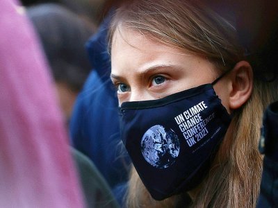 La militante écologiste Greta Thunberg lors d'une manifestation à Glasgow pour faire pression sur les dirigeants présents à la COP26 le 1er novembre 2021 - Adrian DENNIS [AFP]