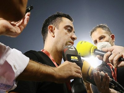 L'entraîneur espagnol du club qatari d'al-Sadd, Xavi, après un match contre al-Duhail, le 3 novembre 2021 à Doha - KARIM JAAFAR [AFP]