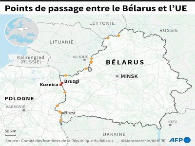 Les points de passage entre le Bélarus et l'UE - Kenan AUGEARD [AFP]