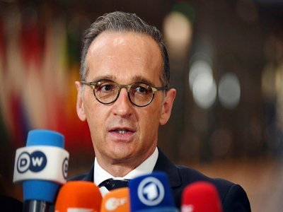 Le chef de la diplomatie allemande Heiko Maas s'exprime à Bruxelles le 15 novembre 2021 - JOHN THYS [AFP]