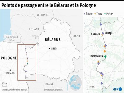 Les points de passage entre le Bélarus et la Pologne - [AFP]