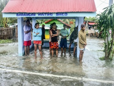 Inondation causée par le typhon Rai à Guiuan, dans le centre des Philippines, le 16 décembre 2021 - ALREN BERONIO [AFP]