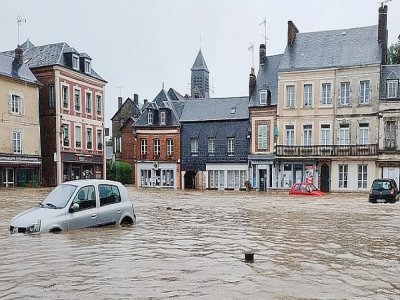 Le 22 juin 2021, le centre du bourg du Sap avait subi d'importantes inondations dues à un épisode de pluies diluviennes. - Eric Mas