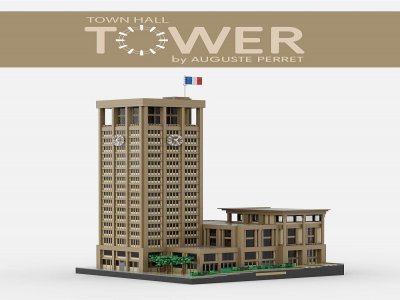 Le projet de la tour de l'hôtel de ville en Lego. - GoArchi