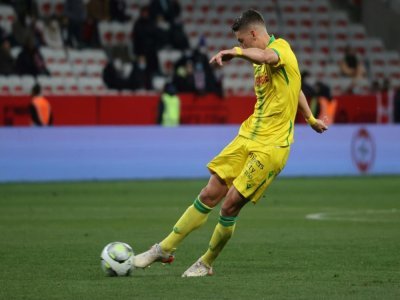 Andrei Girotto inscrit le but de l'égalisation nantaise à Nice, le 14 janvier 2022 - Valery HACHE [AFP]