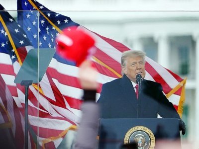 Donald Trump, alors président des Etats-Unis, s'adresse à ses partisans le 6 janvier 2021 à Washington - MANDEL NGAN [AFP/Archives]