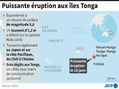 Puissante éruption aux îles Tonga - [AFP]