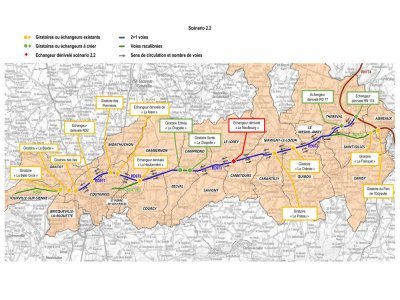 Le futur tracé de l'axe Saint-Lô - Coutances. - CD50