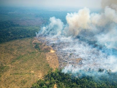 Incendie dans le parc national de Chiribiquete, dans le nord-ouest de l'Amazonie colombienne, le 4 février 2022 - Karen SALAMANCA [Ministère colombjen de la Défense/AFP]