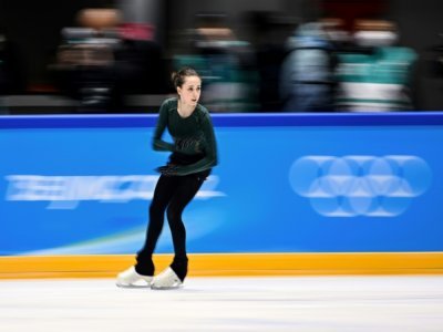 Kamila Valieva à l'entraînement dans la patinoire olympique à Pékin, le 14 février - Anne-Christine POUJOULAT [AFP]