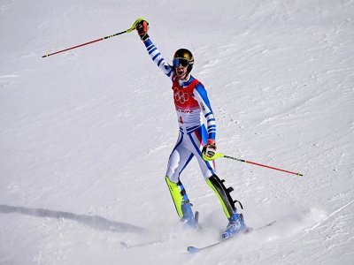 Le Français Clément Noël après la deuxième manche de slalom des Jeux olympiques de Pékin, le 16 février 2022 - Fabrice COFFRINI [AFP]