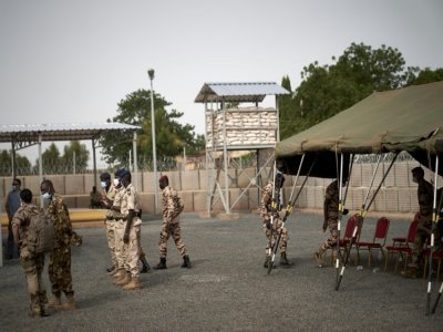 Des soldats de la force du G5 Sahel lors de l'inauguration de leur nouvelle base à Bamako le 3 juin 2020 - MICHELE CATTANI [AFP/Archives]