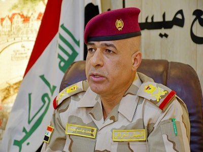 Le chef de la sécurité, le général Mohamed Jassem al-Zobeidi, lors d'une interview avec l'AFP, le 16février 2022 à Amarah, en Irak - Asaad NIAZI [AFP]