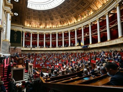 L'Assemblée nationale pendant le discours du Premier ministre Jean Castex sur l'Ukraine, le 1er mars 2022 - BERTRAND GUAY [AFP]