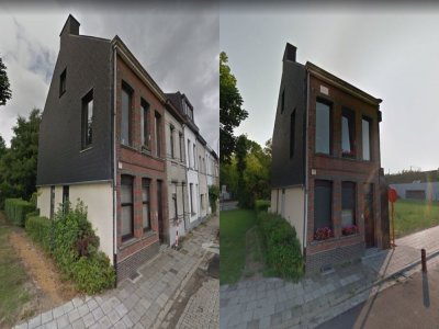 La maison de Dirk van den Broeck en 2013 (à gauche) puis en 2018 (à droite). - Google Street View