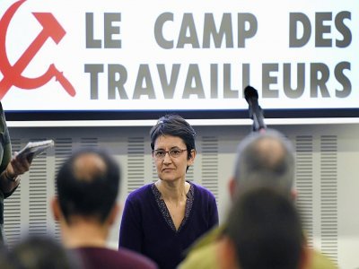 Nathalie Arthaud à Strasbourg le 5 mars 2022 - Frederick FLORIN [AFP]