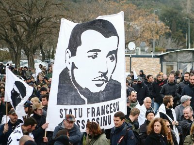 Manifestation de soutien à Yvan Colonna, le 6 mars 2022 à Corte, en Corse - Pascal POCHARD-CASABIANCA [AFP/Archives]