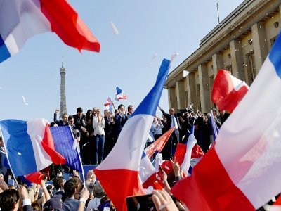 Meeting du candidat d'extreme droite Eric Zemmour au Trocadero à Paris, le 27 mars 2022 - JULIEN DE ROSA [AFP]