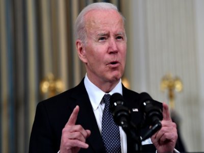 Le président Joe Biden a dévoilé le 28 mars 2022 sa proposition de budget 2023 depuis la Maison Blanche. - Nicholas Kamm [AFP]