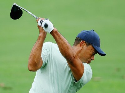 Tiger Woods à l'entraînement sur les greens du Masters d'Augusta, le 5 avril 2022 - Andrew Redington [Getty/AFP]