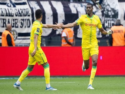 L'attaquant malien de Nantes Kalifa Coulibaly, auteur d'un doublé contre Bordeaux, battu 5-3, lors de la 34e journée de Ligue 1, le 24 avril 2022 au Stade de La Beaujoire - Loic VENANCE [AFP]