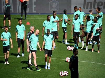 Les Nantais à l'entraînement au Stade de France à la veille de leur finale de Coupe de France contre Nice, le 6 mai 2022 - FRANCK FIFE [AFP]