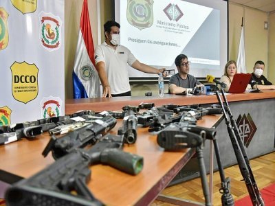 Assassiné mardi en Colombie, le rocureur du Paraguay spécialisé dans la lutte contre le trafic de drogue, Marcelo Pecci, lors d'une conférence de presse le 9 mai 2021 à Asuncion - Daniel DUARTE [AFP/Archives]
