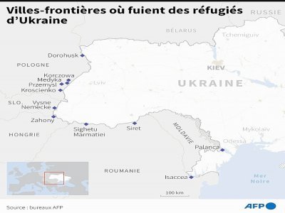 Villes-frontières où fuient des réfugiés d'Ukraine - Eléonore HUGHES [AFP/Archives]