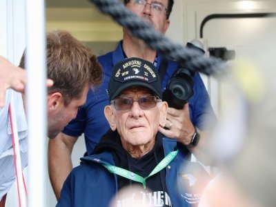 Tom Rice, vétéran de la 101st Airborne, qui a sauté sur Carentan en 1944.