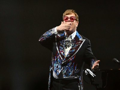 Le chanteur et compositeur britannique Elton John lors de sa tournée mondiale d'adieux à l'Accor Arena à Paris, le 11 juin 2022 - Emmanuel DUNAND [AFP]