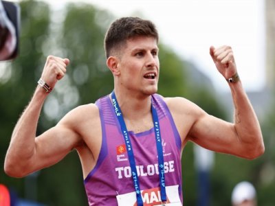 Benjamin Robert champion de France du 800 m, le 25 juin 2022 à Caen - Sameer Al-DOUMY [AFP]