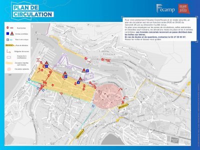Le plan des restrictions de circulation. - Ville de Fécamp