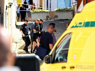 La police arrête un homme soupçonné d'avoir poignardé une femme à Visby, sur l'île suédoise de Gotland, le 6 juillet 2022 - Henrik Montgomery [TT News Agency/AFP]