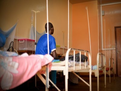 Un patient atteint du sida dans un hôpital à Bangui le 27 janvier 2022 - Barbara DEBOUT [AFP/Archives]