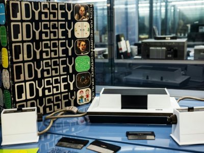 Une console de jeux Odyssey de la collection Charles Cros exposée à la Bibliothèque nationale de France (BnF), le 4 août 2022 à Paris - BERTRAND GUAY [AFP]