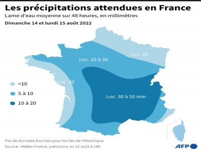 Les précipitations attendues en France - [AFP]