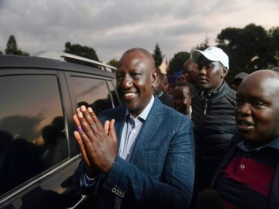 Le candidat à la présidentielle kényane William Ruto, après avoir voté près d'Eldoret, le 9 août 2022 - SIMON MAINA [AFP]