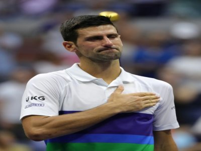 Le Serbe Novak Djokovic, absent à l'US Open cette année en raison de sa décision de ne pas se faire vacciner contre le Covid, lors de la finale de l'US Open le 13 septembre 2021. - Kena Betancur [AFP/Archives]