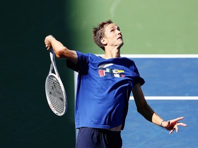 Le champion sortant de l'US Open Daniil Medvedev à l'entraînement à Flushing Meadows, le 25 août 2022 - ELSA [Getty/AFP/Archives]