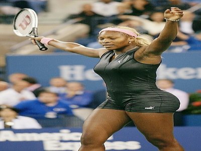 La joueuse de tennis américaine Serena Williams, lauréate de 23 Grands Chelem, après sa victoire sur le Central de l'US Open à New York, le 6 septembre 2002. - Timothy A. CLARY [AFP/Archives]
