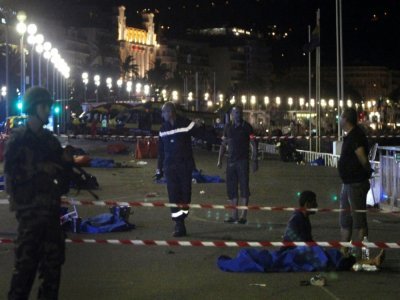 Photo prise le 15 juillet 2016 au lendemain de l'attentat sur la Promenade des Anglais qui a fait 86 morts - VALERY HACHE [AFP/Archives]