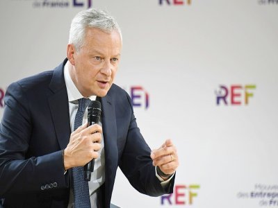 Le ministre de l'Economie Bruno Le Maire lors des Rencontres des entrepreneurs de France (REF) organisées par le Medef, le 30 août 2022 à Paris - Eric PIERMONT [AFP]