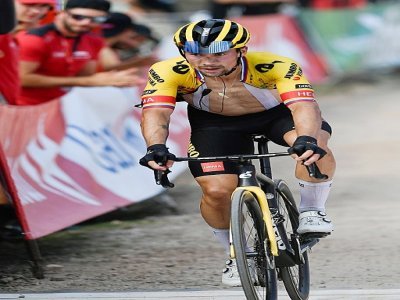 Le Slovène Primoz Roglic en termine avec la 9e étape de la Vuelta, le 28 août 2022 à Nava - ANDER GILLENEA [AFP/Archives]