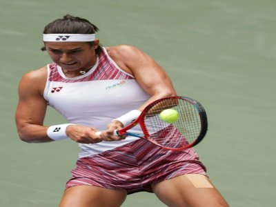 La Française Caroline Garcia lors de son 8e de finale victorieux à l'US Open face à l'Américaine Alison Riske, le 4 septebmre 2022 à New York - KENA BETANCUR [AFP]