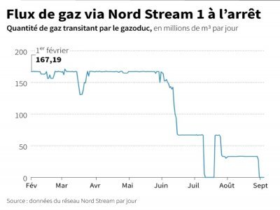 Le flux de gaz via Nord Stream 1 - [AFP]