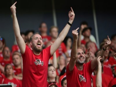 Des supporters de Cologne lors du match de Ligue Europa Conférence à Nice, le 8 septembre 2022 - Nicolas TUCAT [AFP]